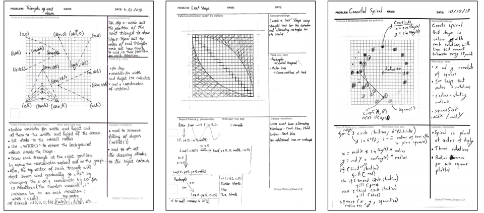 Teaser for Critical Thinking Sheets: Encouraging critical thought and sketched implementation design