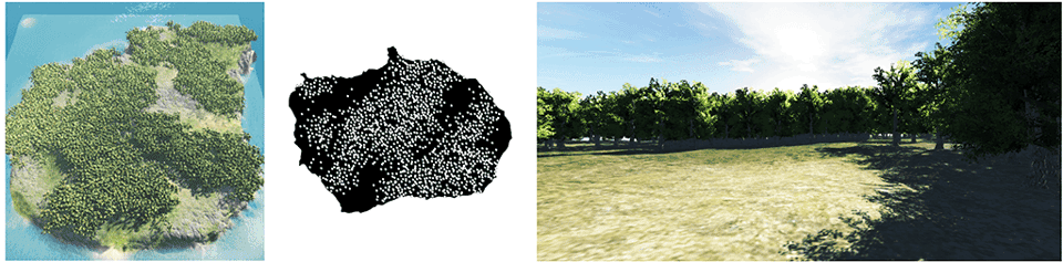 Teaser for Evaluating Models for Virtual Forestry Generation and Tree Placement in Games
